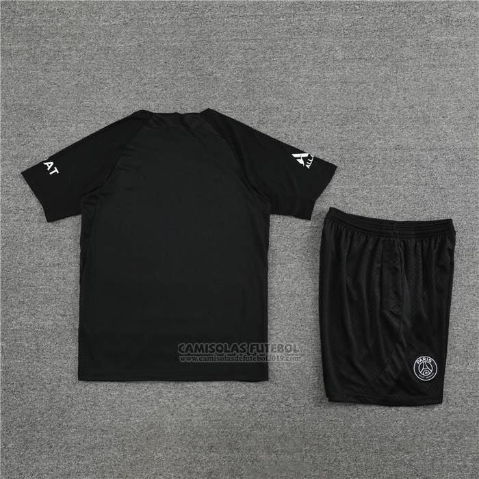 Fato de Treino Paris Saint-Germain Manga Curta 2022-2023 Preto - Calcas Curta
